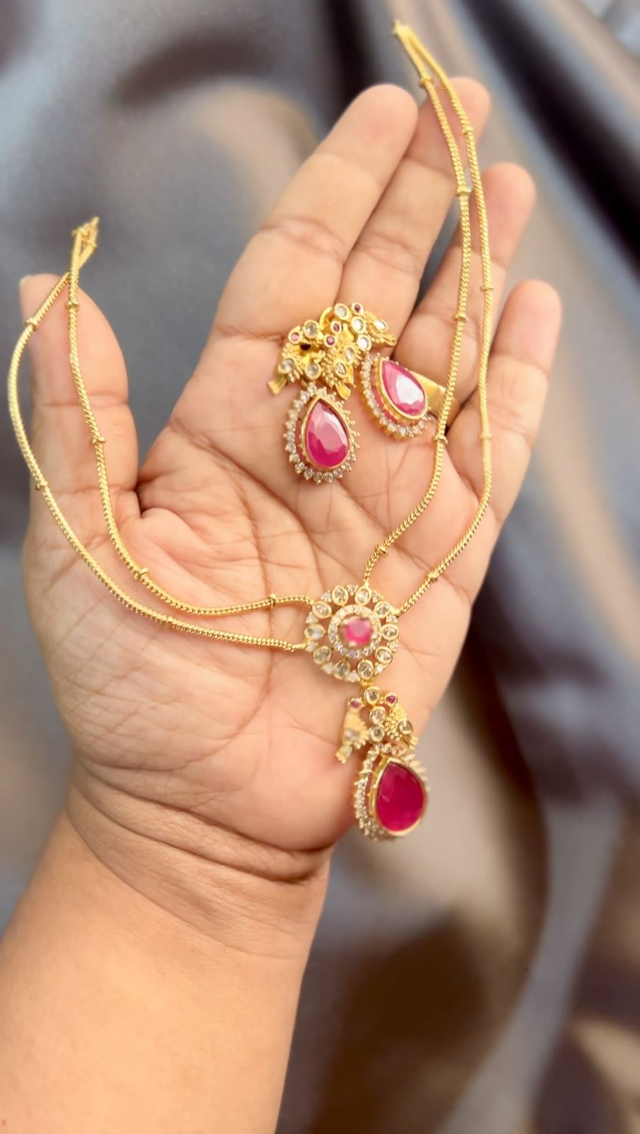 Mayura ruby necklace