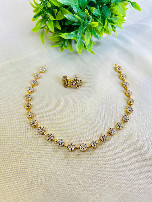 White stone AD choker